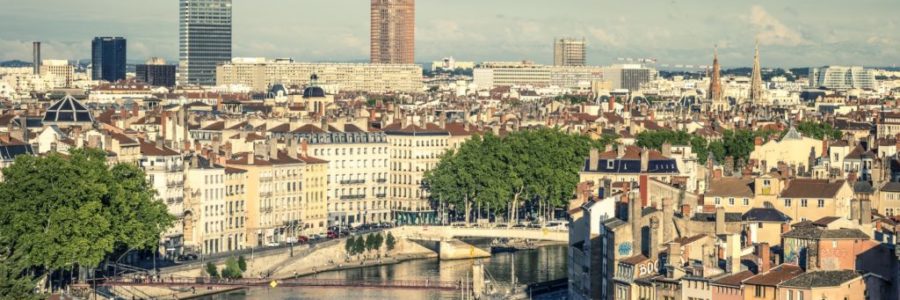 View of Lyon with Saone river View of Lyon with Saone river