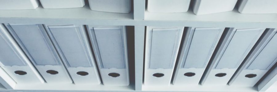 Corporate document archive files in ring binders Corporate document archive files in ring binders