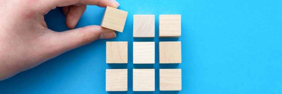 Business strategy theme concept using wood block Business strategy theme concept using wood block