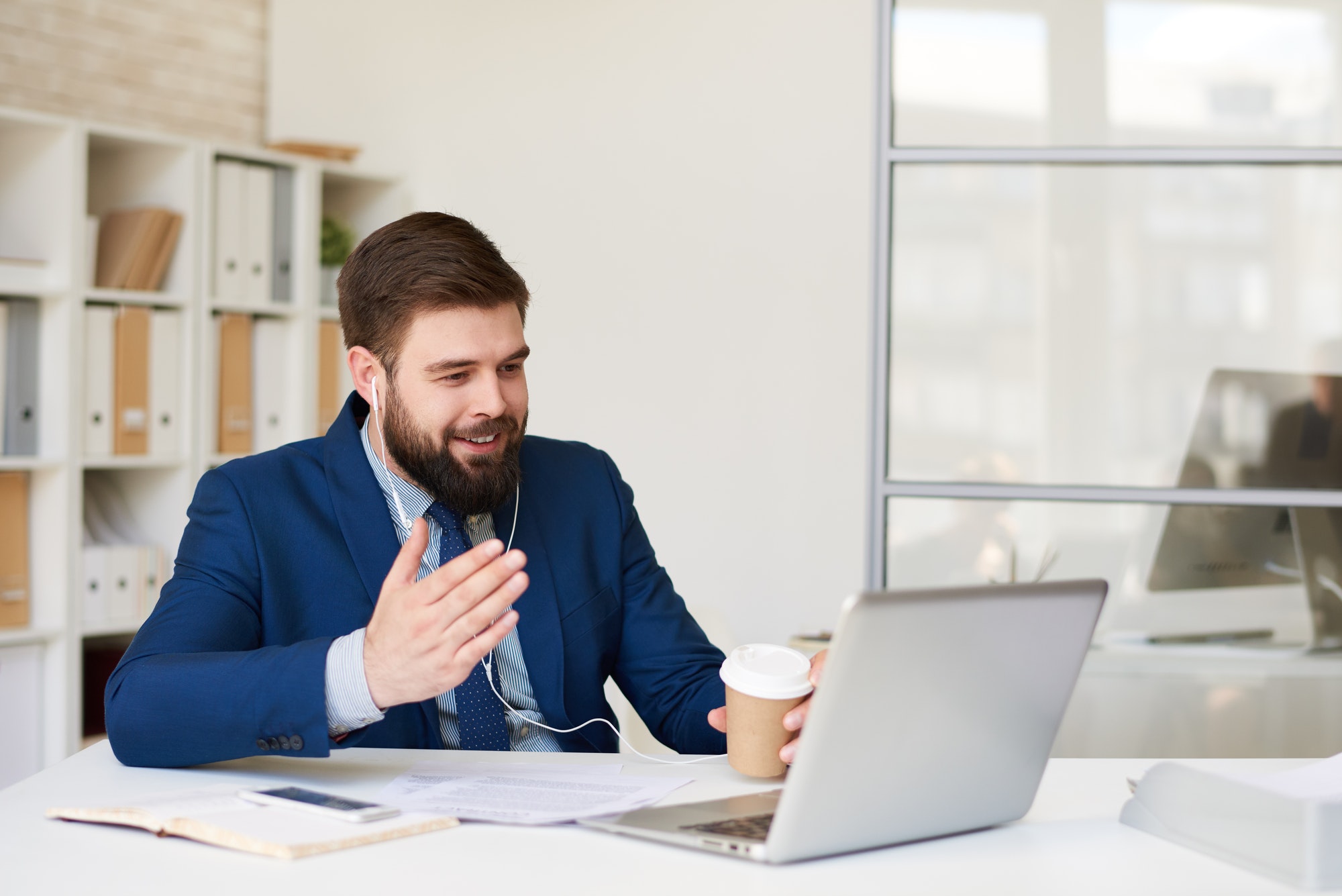 Businessman Talking by Video Call