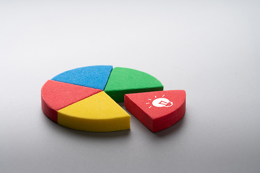 Business & strategy colorful pie chart puzzle