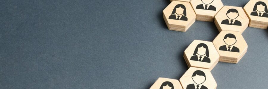 Symbols of employees on the chains of hexagons Symbols of employees on the chains of hexagons