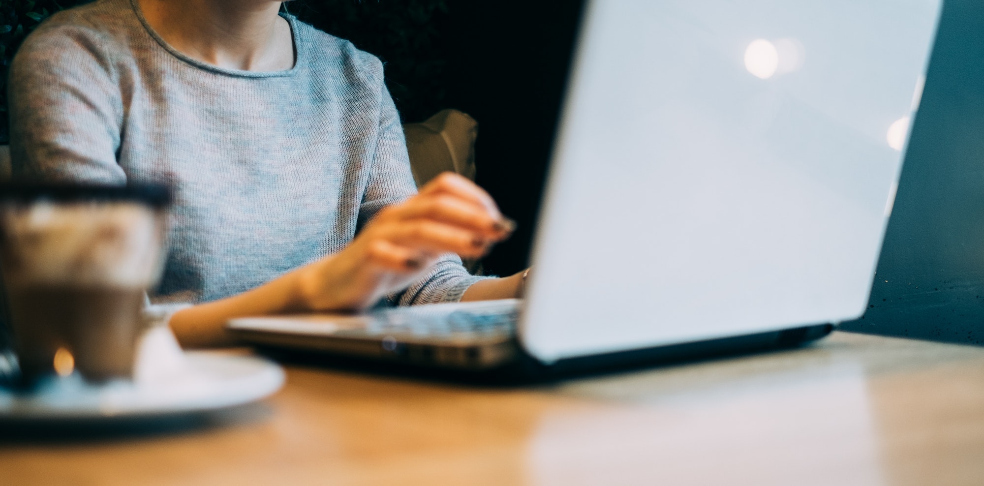 woman using laptop